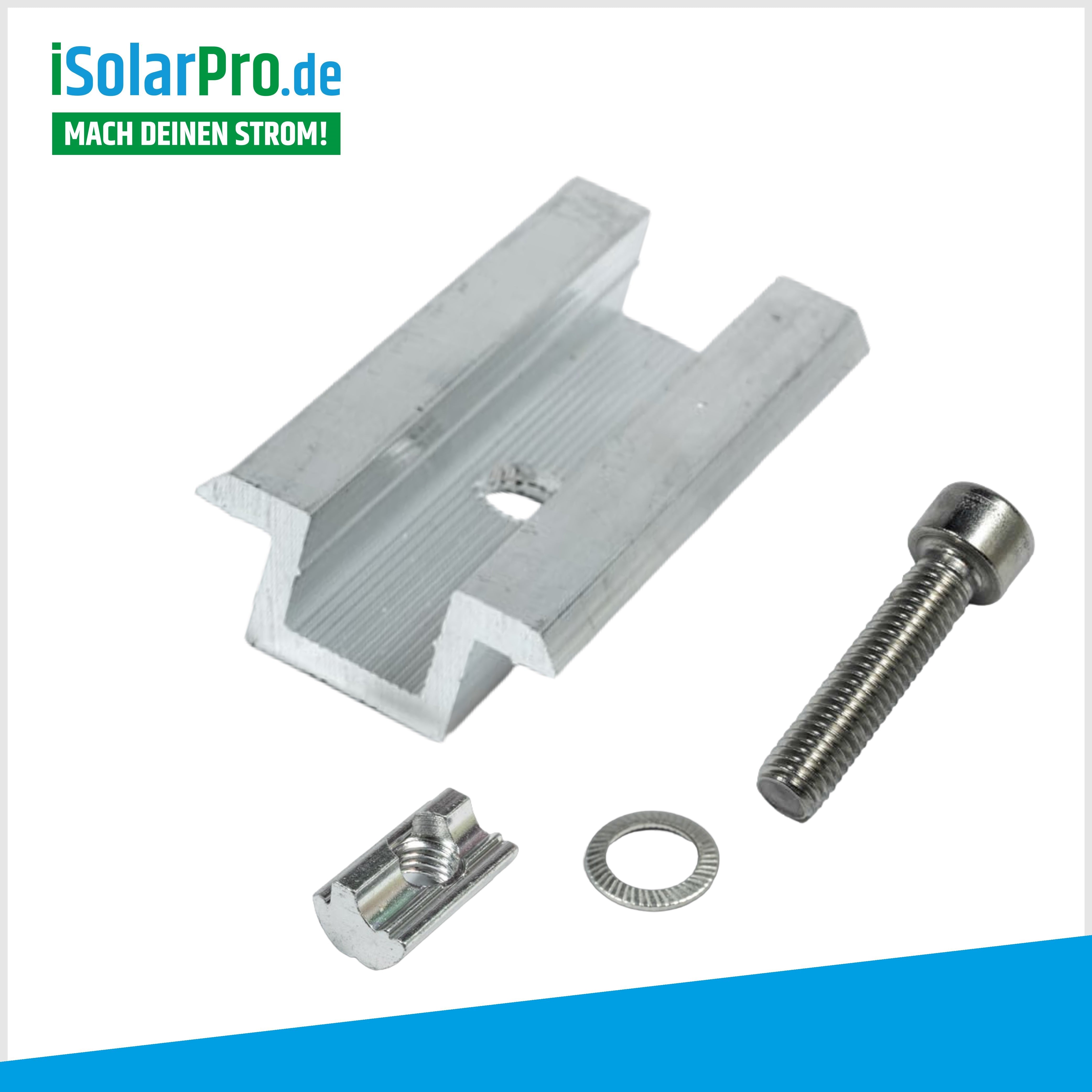 30/35/40mm ALU middle clamps for solar modules, photovoltaic PV assembly