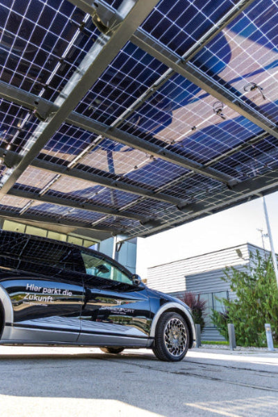 GREENPORT HOME Glas/Glas Solarcarport 1 Stellplatz – 3,78 kWp (9×420W), Schneelast bis 2 kN/m²