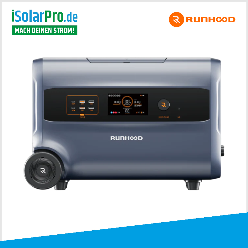 1620kW/2400kWh RUNHOOD F2400 Balkonkraftwerk Solarspeicher+ 4x 405W PHONO Solarmodule