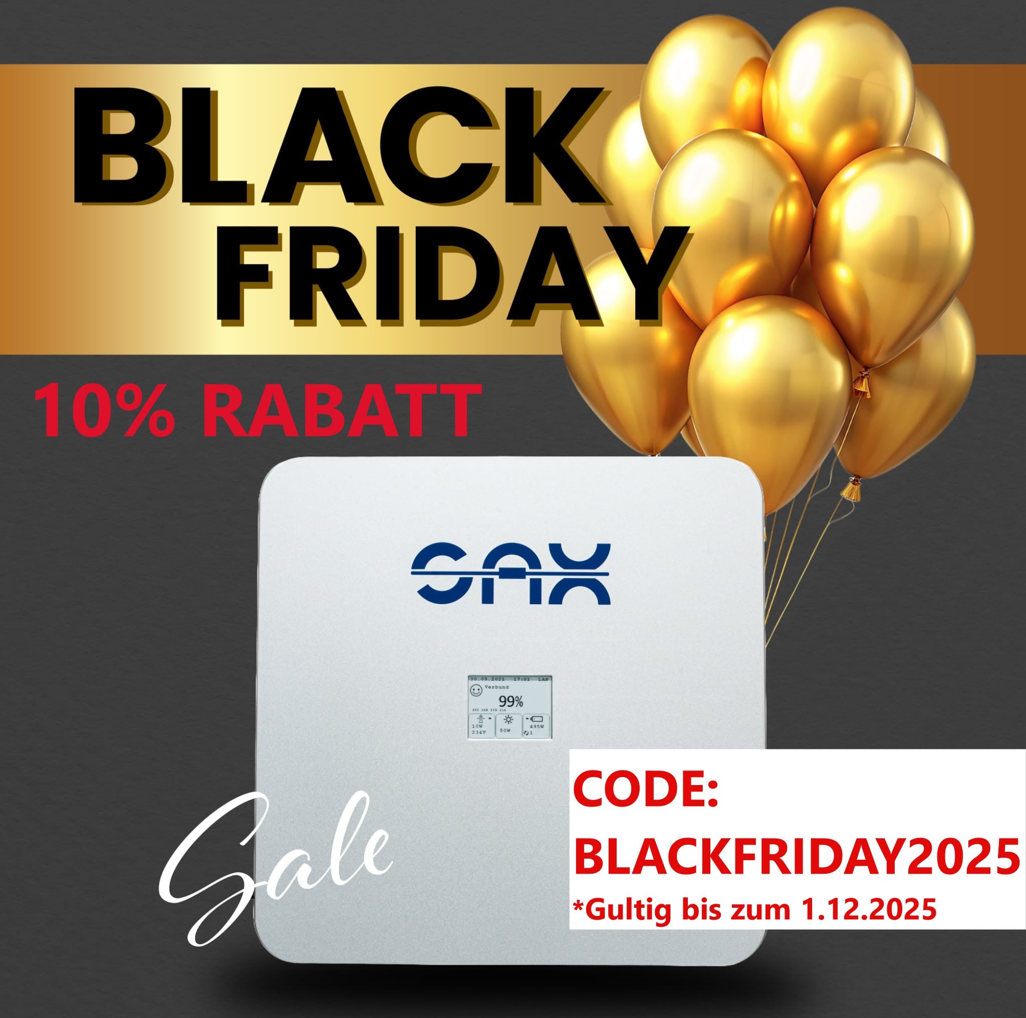 5,8 kWh SAX Power Home Stromspeicher mit integrierter Wechselrichter- und Backupfunktion + SAX ADW200 Smartmeter inkl. Schwarzstart.