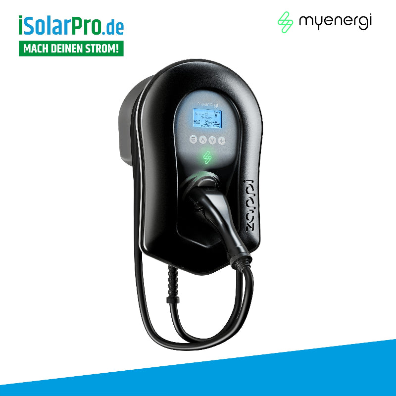 Myenergi ZAPPI-2H22TB-T Schwarz Wallbox 11/22 kW (3-phasig), WLAN, Festes 6,5m Ladekabel, mit integriertem Hub