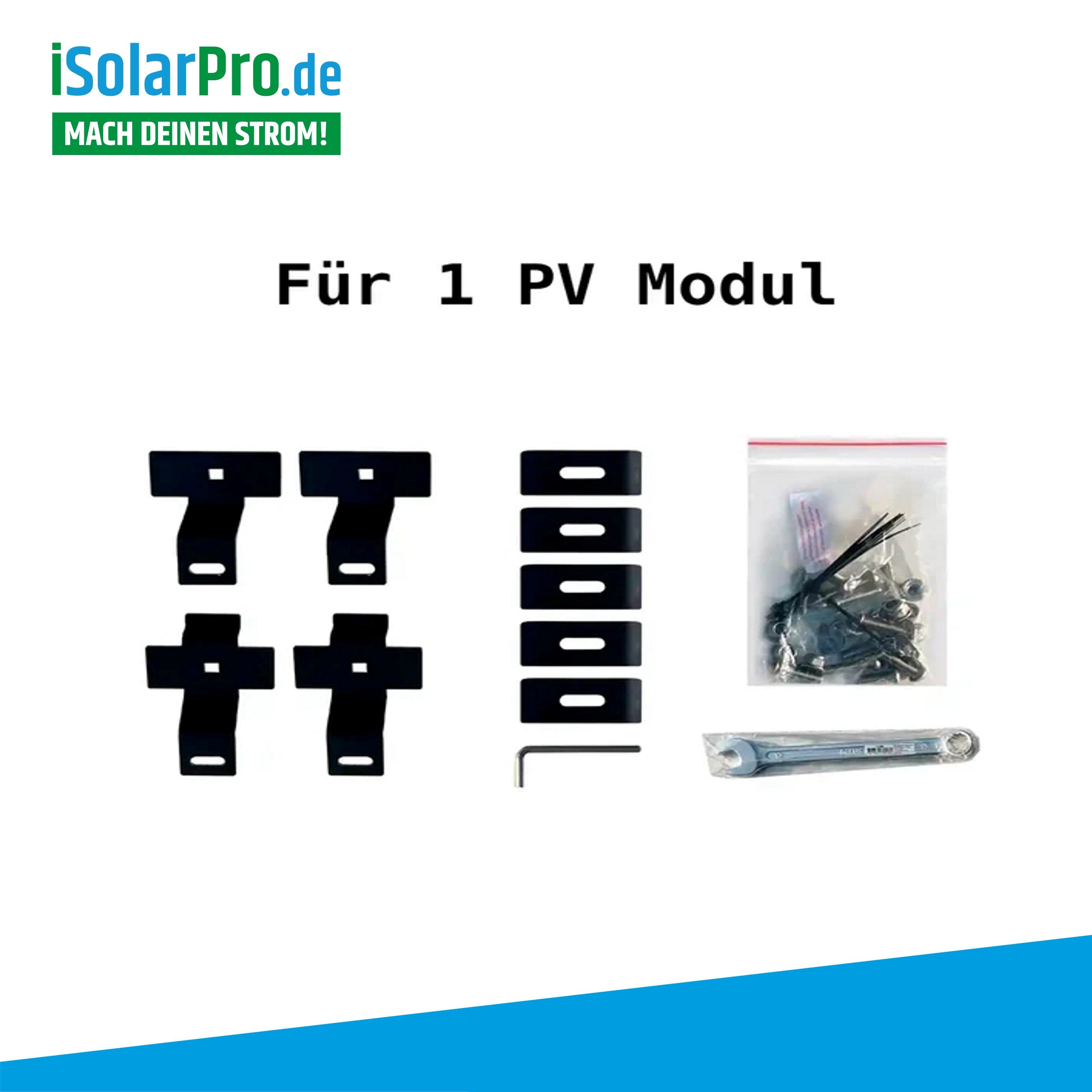 Fence PV mounting package for 1 x PV module steel black