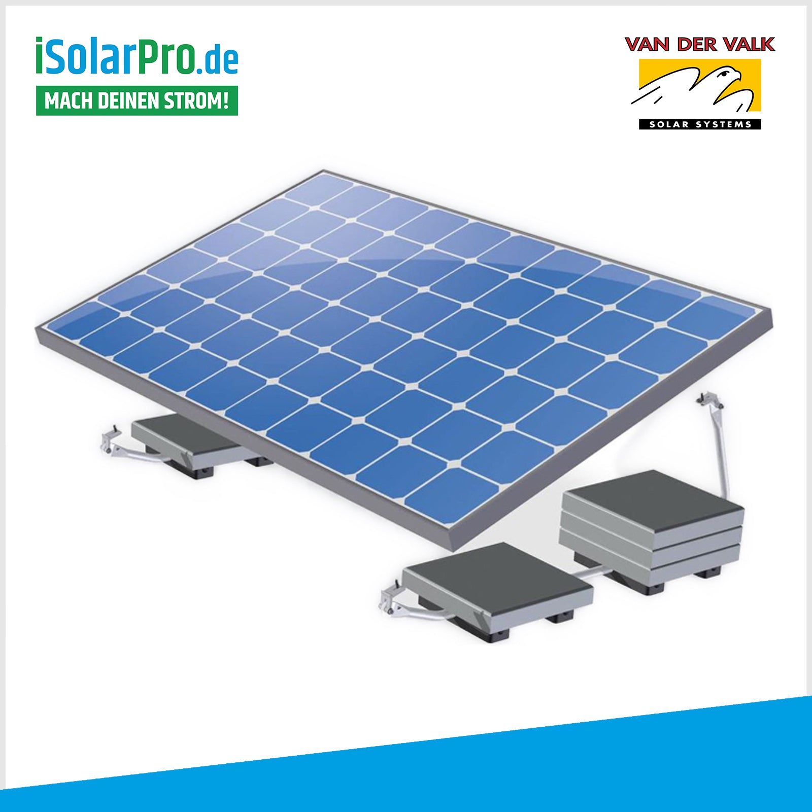 Van der Valk ValkBox 3 - Flachdach - Set für 1 Modul - 20° Neigung