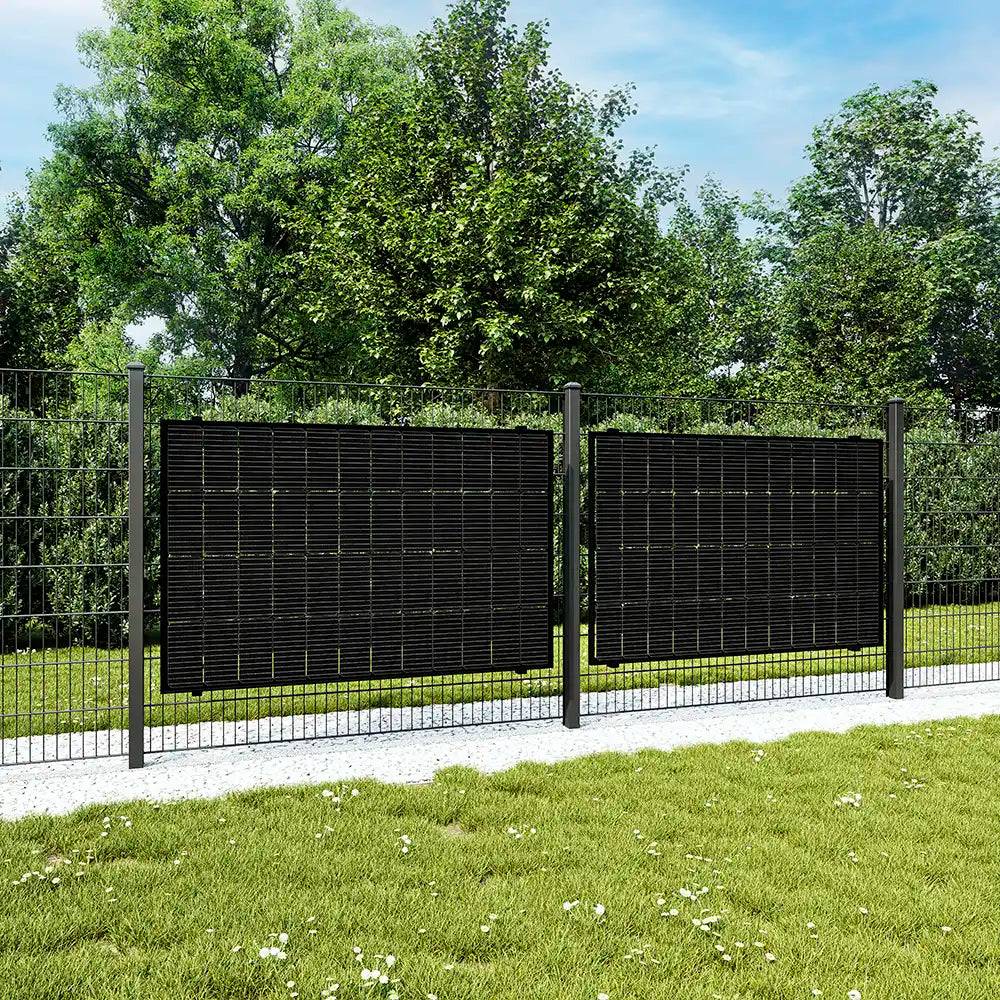 Solar-Zaun Komplettset 800W/860W 2x 430W HUX-POWER Solarmodule + 800W ENVERTECH Mikro-Wechselrichter