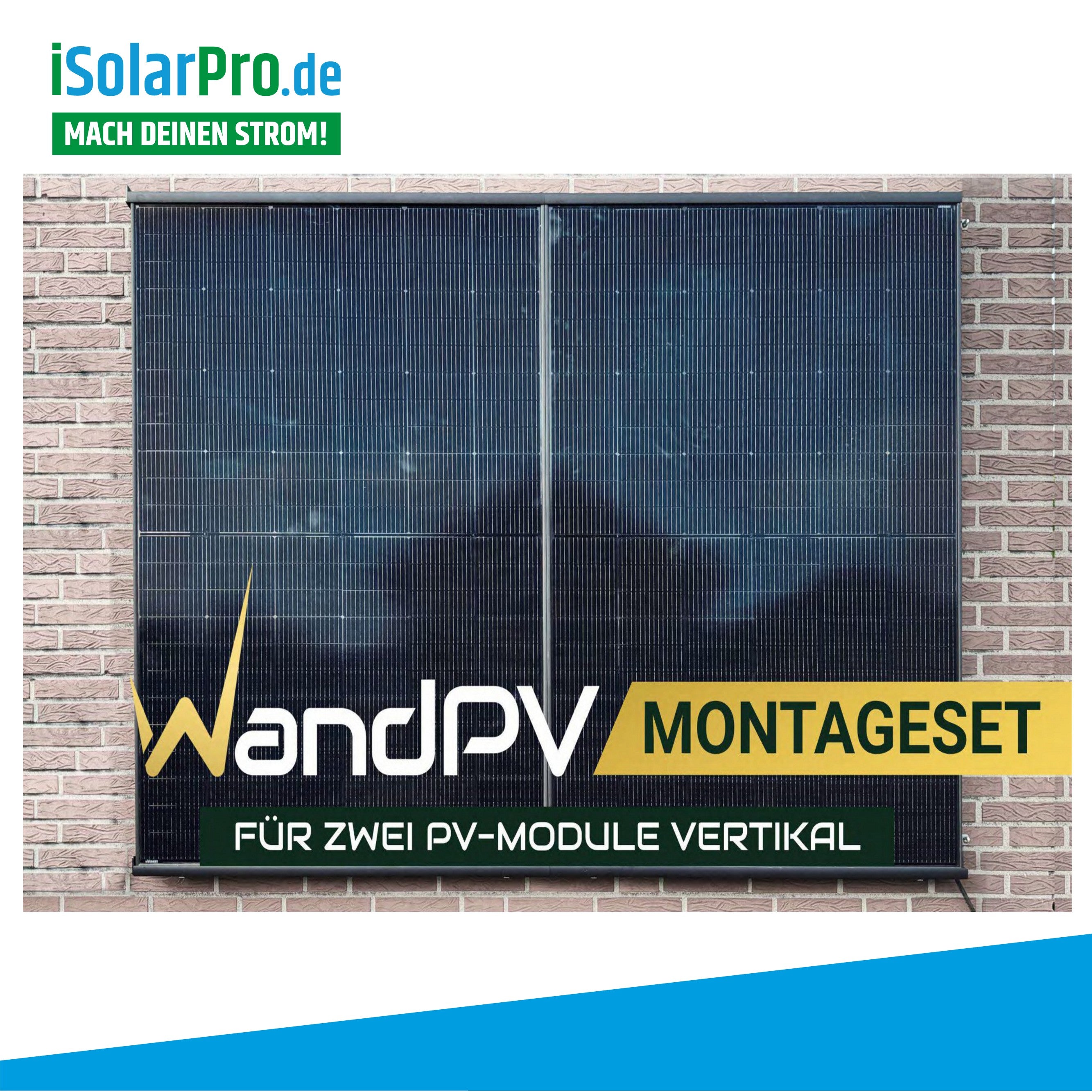 WandPV Wattstone Premium Wand Halterungsystem - vertikale Montage für 2 x PV-Module
