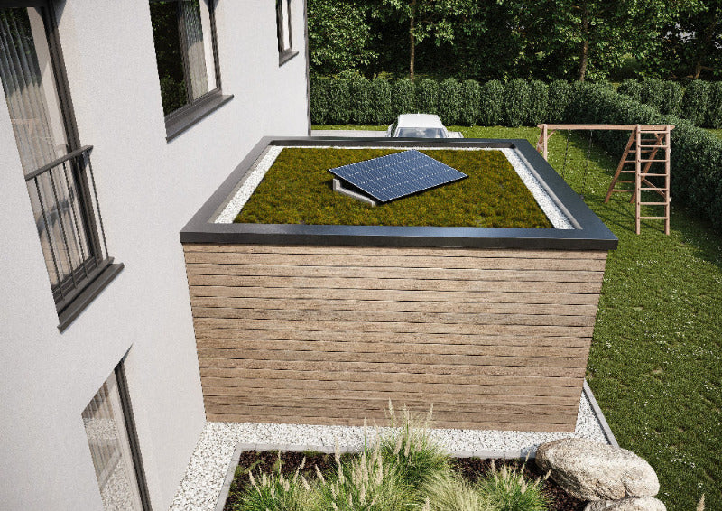 10 Grad HUX-POWER Flachdach Aufständerung aus Feinbeton Naturgrau für PV Solarmodule