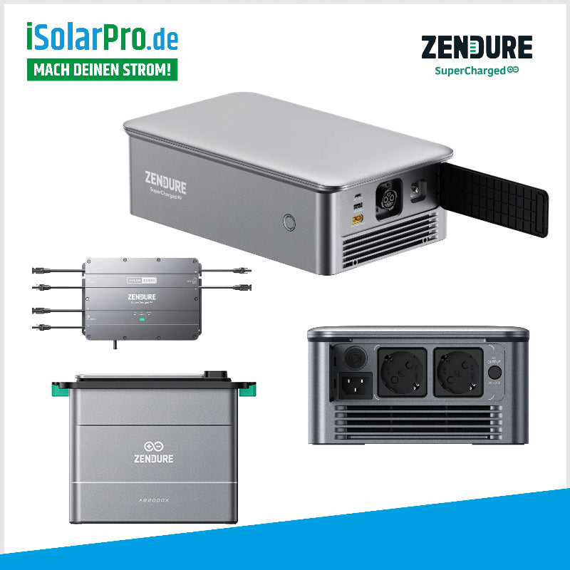 ZENDURE Hub 2000 + 2x Batterie AB2000X (3840Wh) SolarFlow Smart+1x Zendure Ace 1500  PV Balkonkraftwerk-Speichersystem
