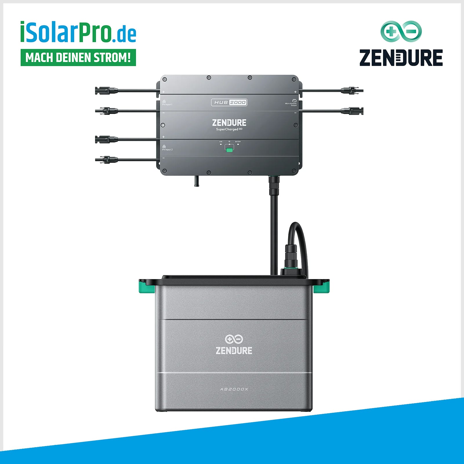 ZENDURE Hub 2000 + Batterie AB2000X (1920Wh) SolarFlow Smart PV Balkonkraftwerk-Speichersystem