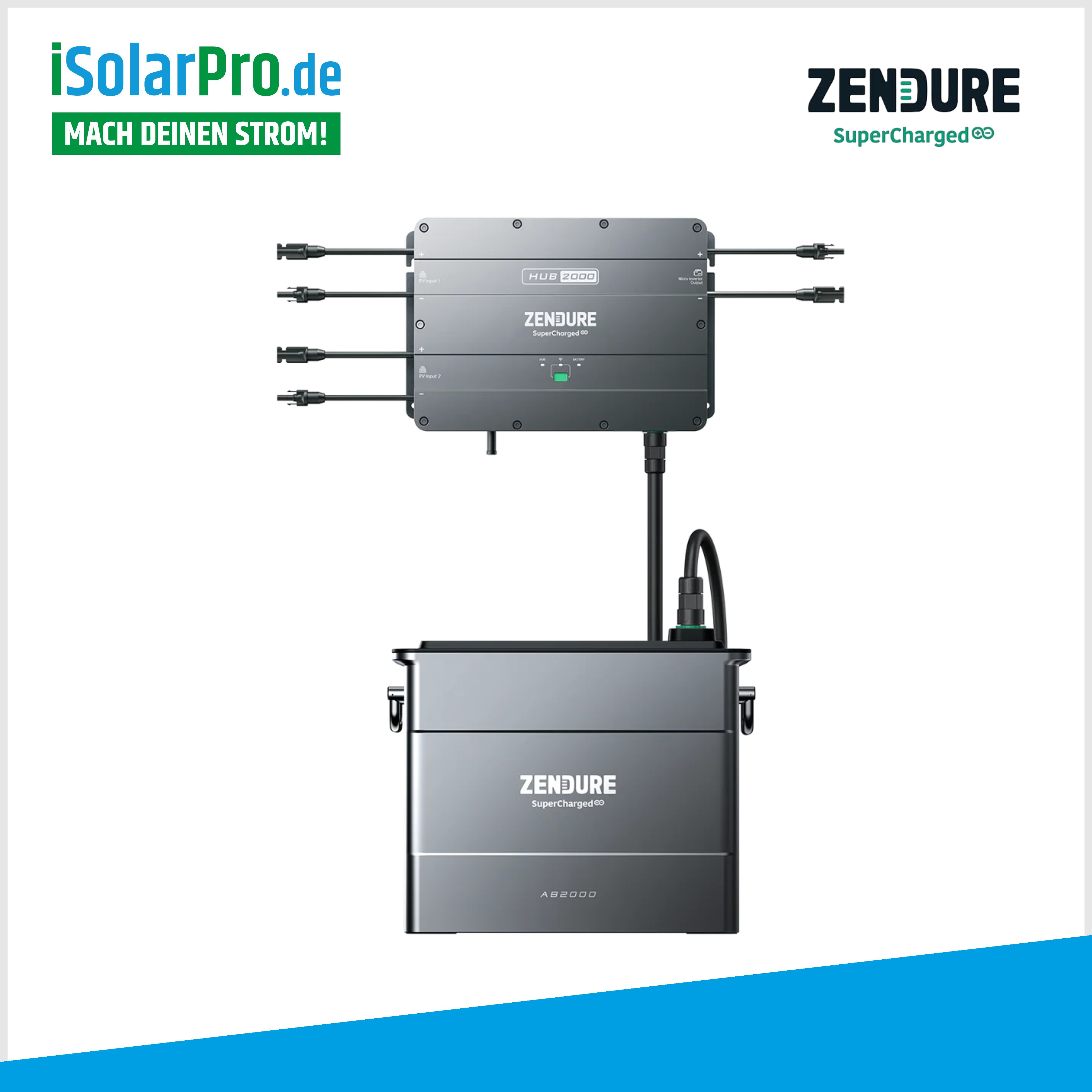 ZENDURE Hub 2000 + Batterie AB2000 (1920Wh) SolarFlow Smart PV Balkonkraftwerk-Speichersystem