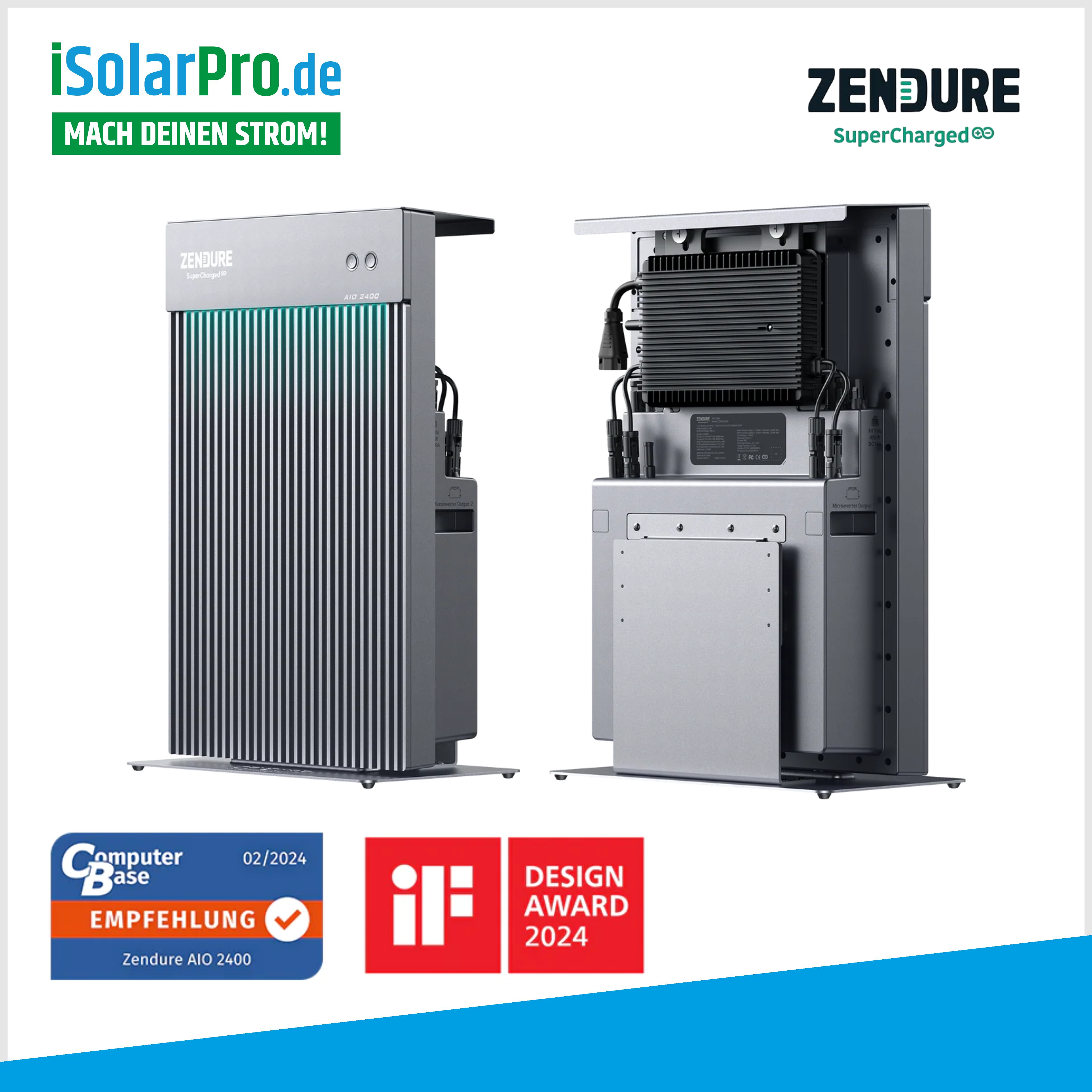 Zendure AIO 2400 LiFePO4 2,4kWh All-In-One Speichersystem für Balkonkraftwerke