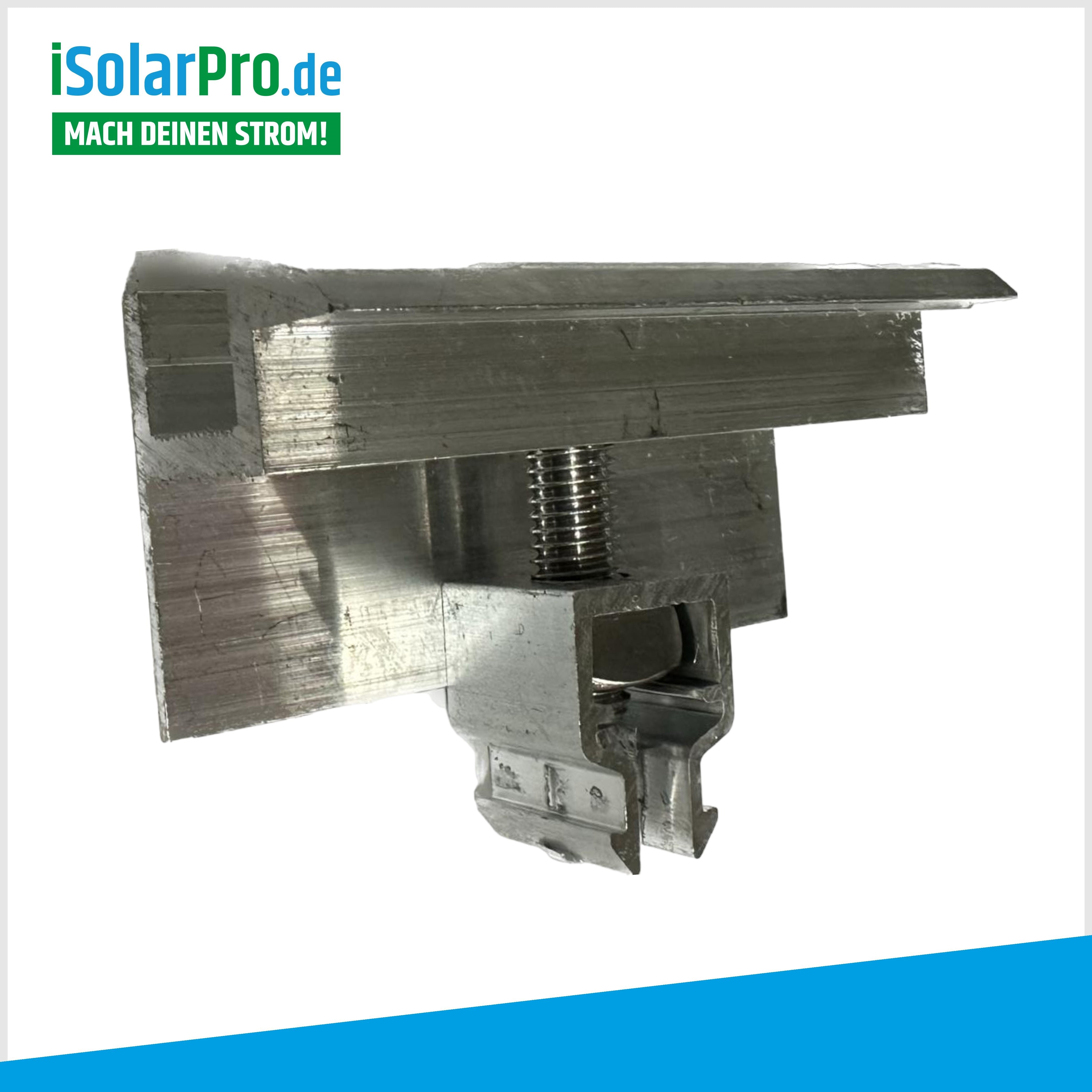 End clamp ALU Klickfix 35mm for solar modules, photovoltaic PV mounting 