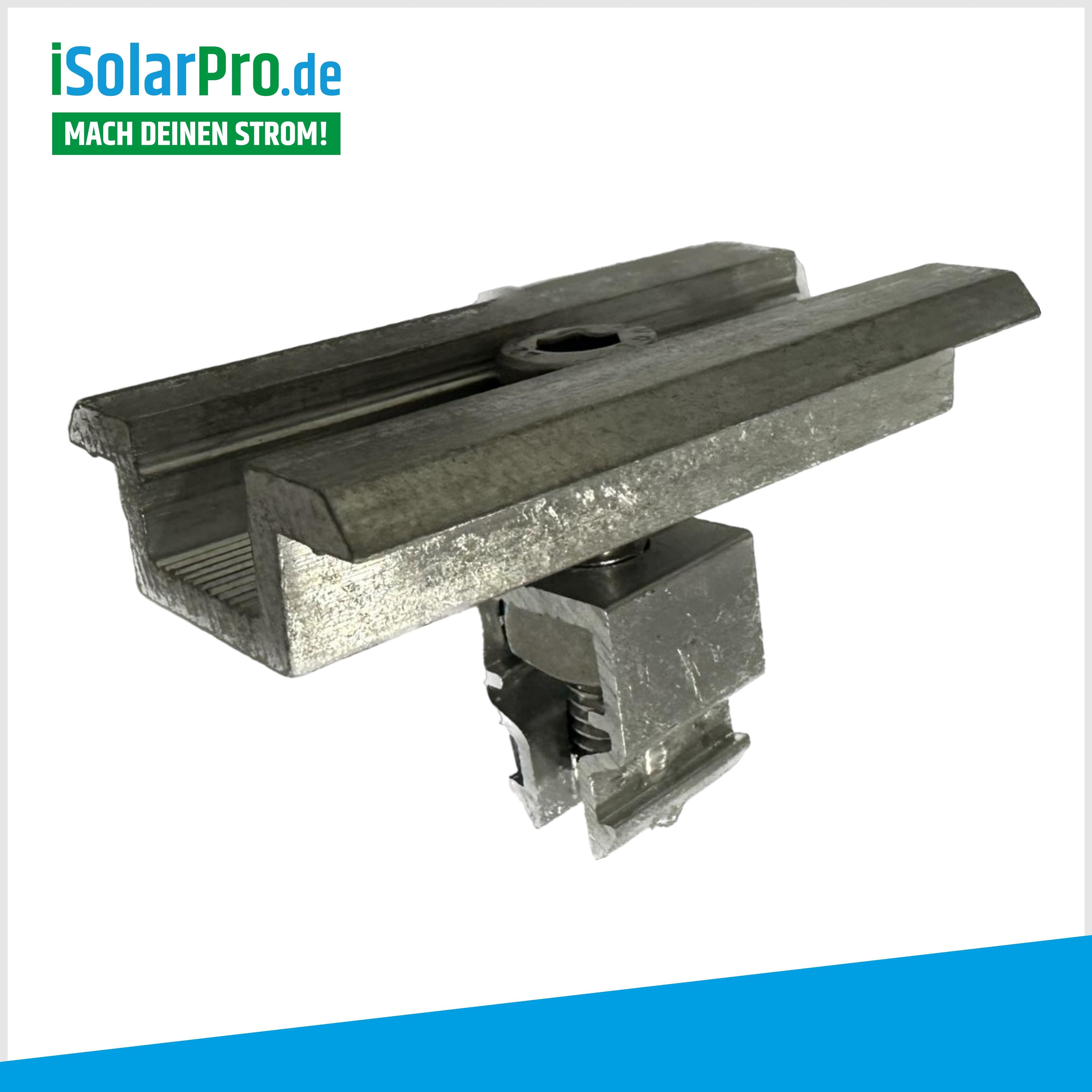 Middle clamp ALU Klickfix 35mm for solar modules, photovoltaic PV mounting 
