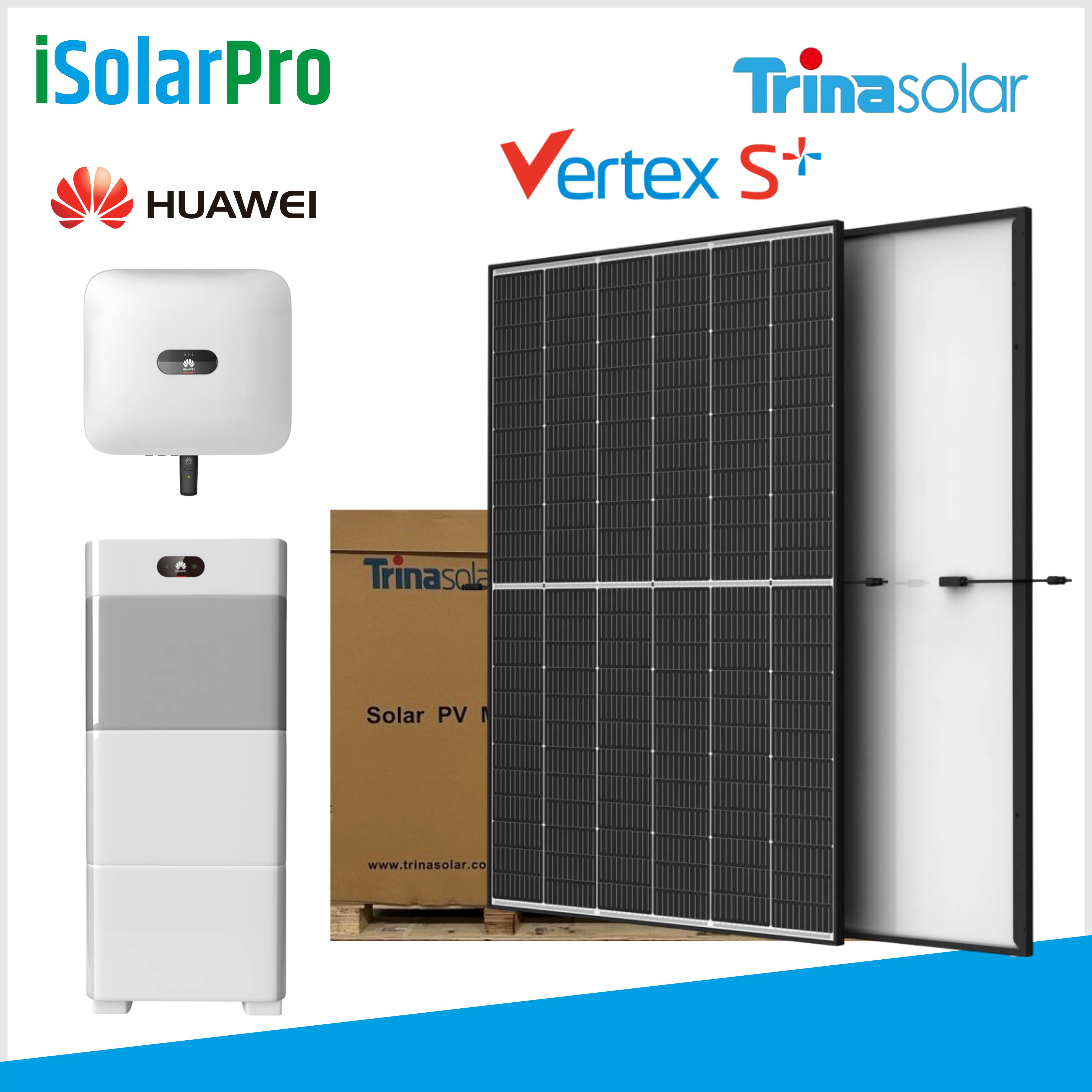 8 kW Solaranlage Set / 18x 435Wp Trina Vertex S+  Solarmodule + 8 kW HUAWEI Wechselrichter + 5 kW HUAWEI Batterie