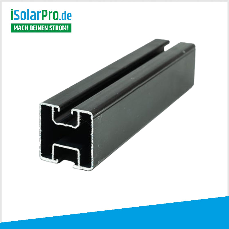 3,60m Montageprofil schwarz 40x40mm Aluminium Montageschiene