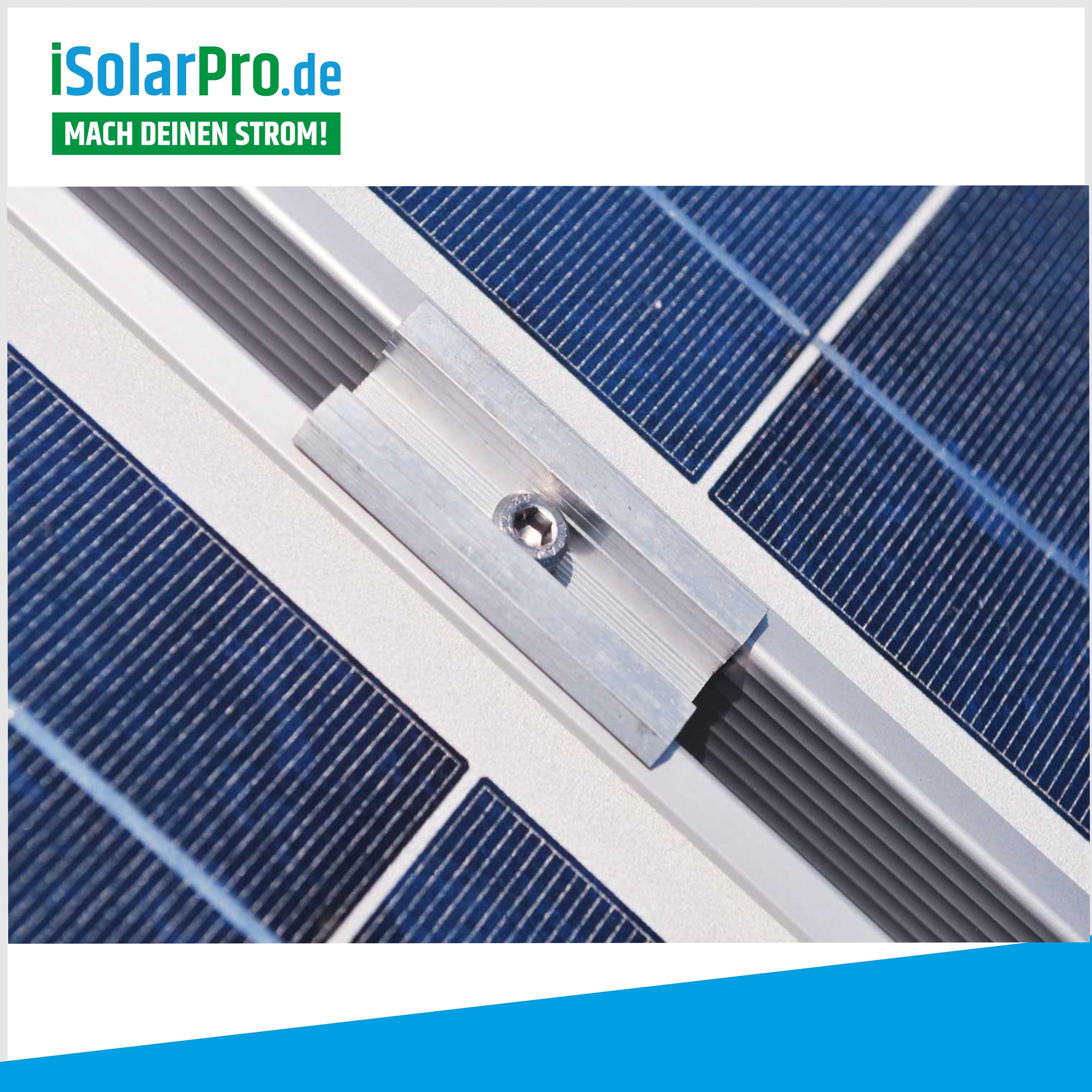 Mittelklemme ALU Klickfix 30mm für Solarmodule, Photovoltaik PV Montage