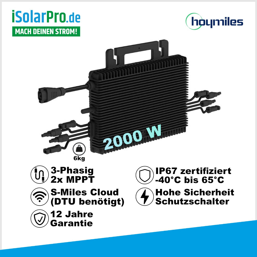 2000W Hoymiles HMT-2000-4T · Mikro-Wechselrichter · 3-phasig · 2 MPPT · IP67 · PV Wechselrichter