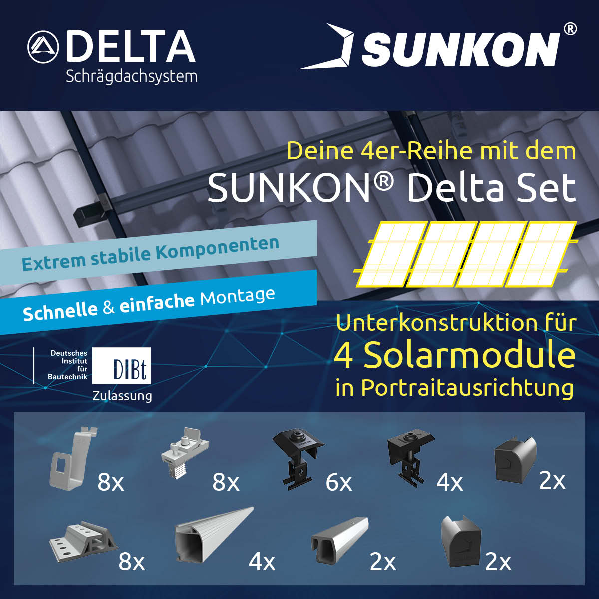 iSolar Pro SUNKON Komponenten 4 Solarmodule