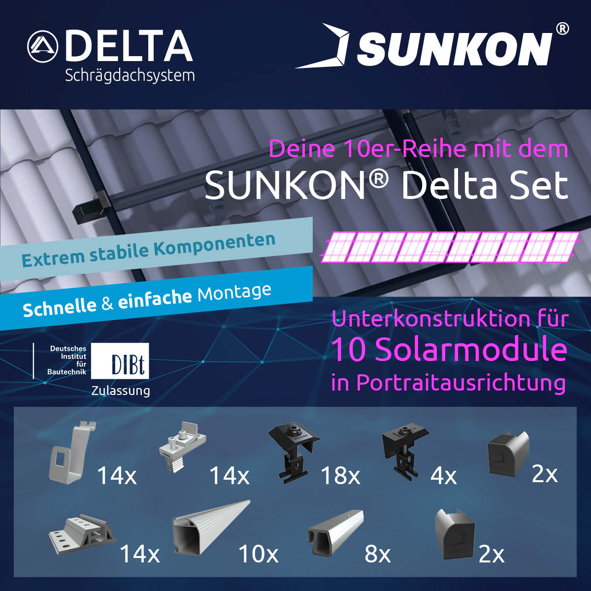 Sunkun Komponenten 10 Solarmodule