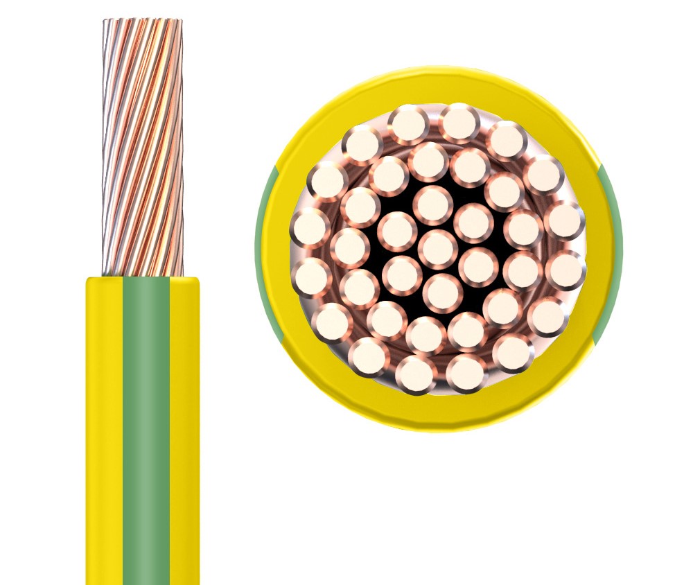 30m Erdungskabel 16mm² PVC grün-gelb flexible Aderleitung für PV-Anlagen