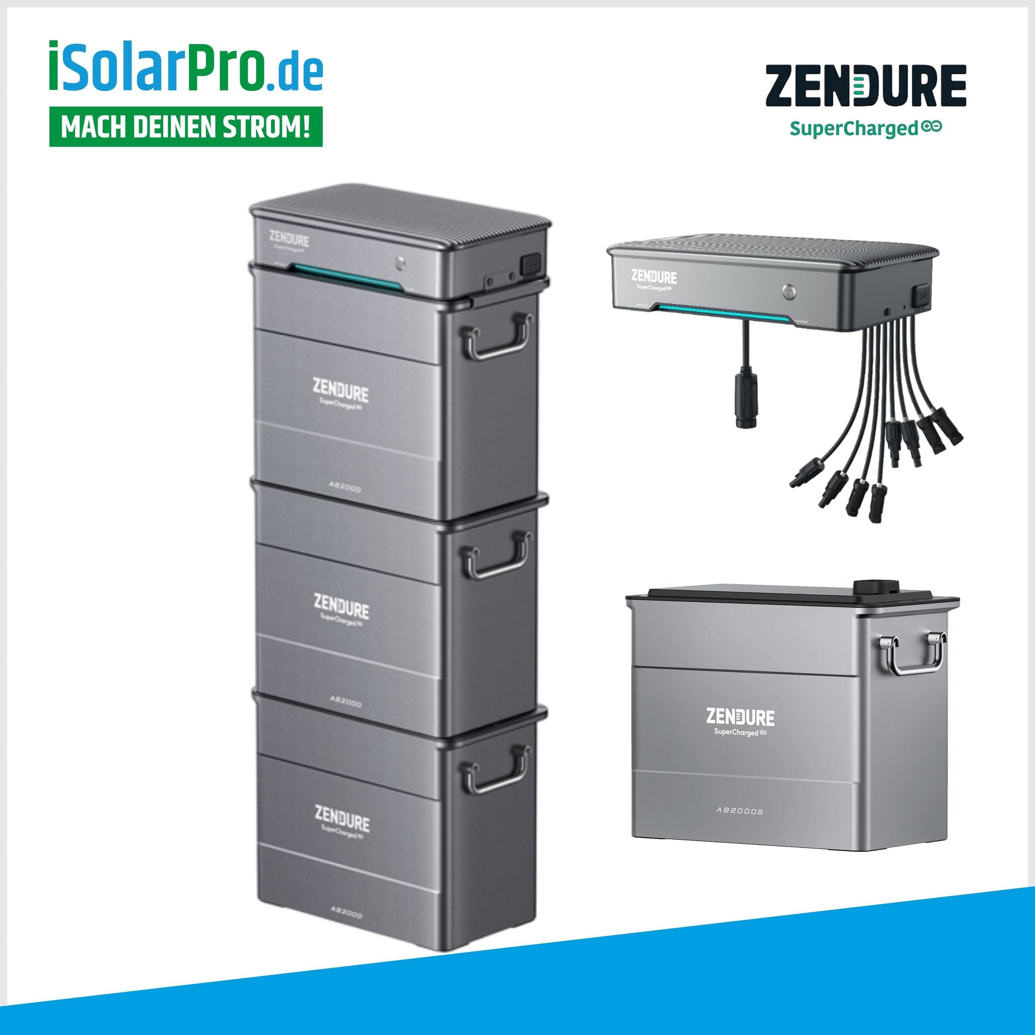 5760Wh Zendure SolarFlow Hybrid-Inverter-Hyper 2000 + 3x Zendure Solar Speicher Batterie