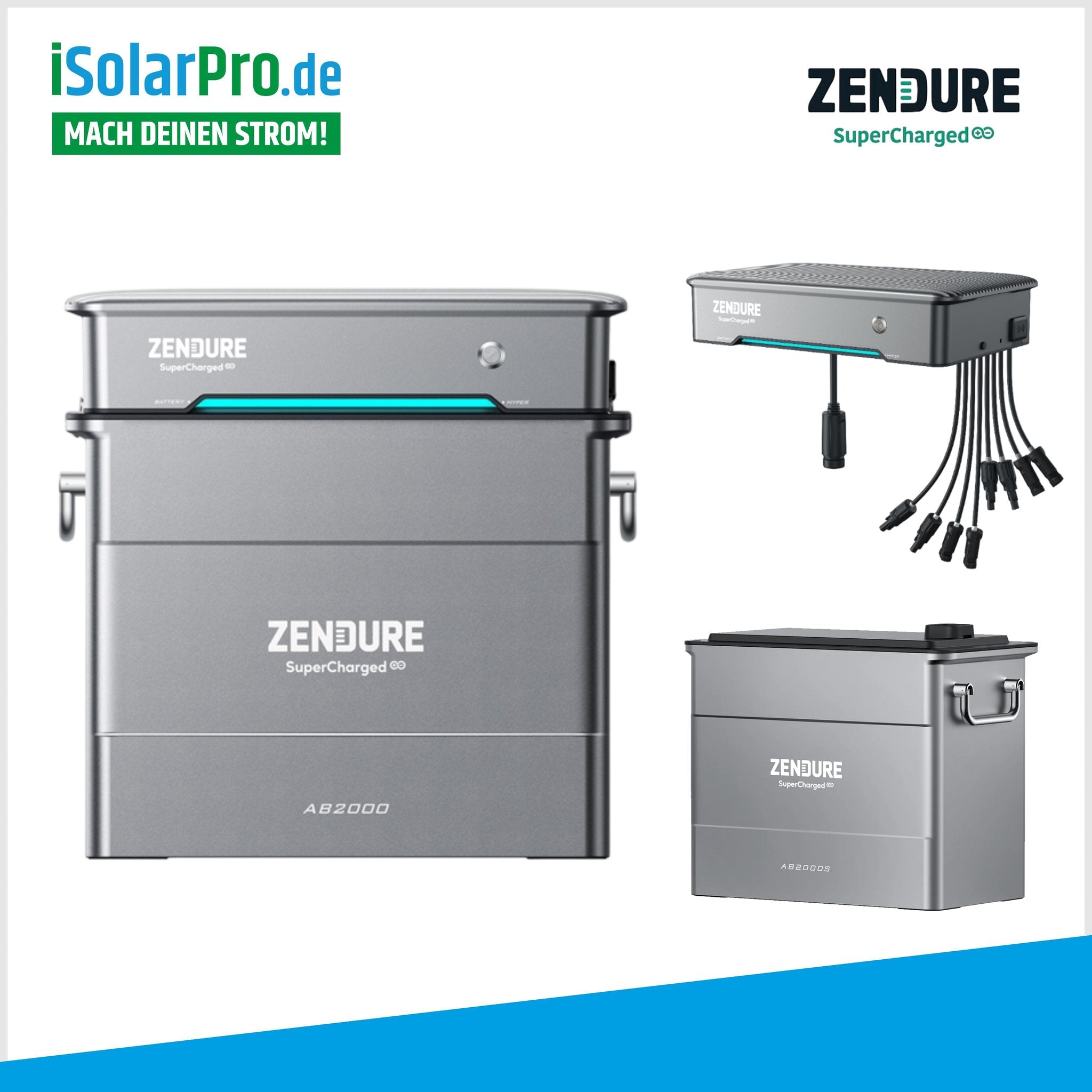 1920Wh Zendure SolarFlow Hybrid-Inverter-Hyper 2000 + 1x Zendure Solar Speicher Batterie