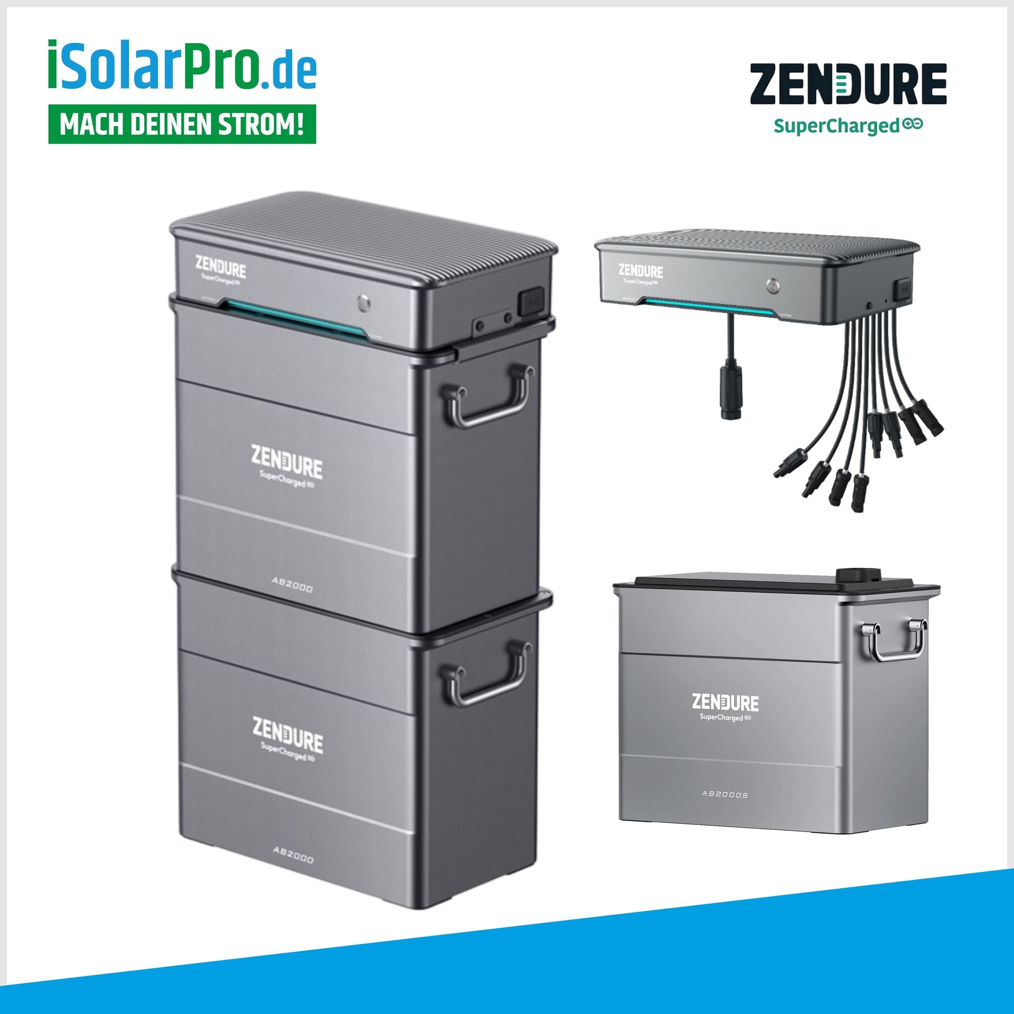 3840Wh Zendure SolarFlow Hybrid-Inverter-Hyper 2000 + 2x Zendure Solar Speicher Batterie