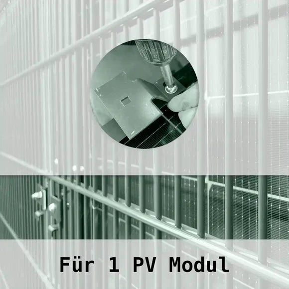 ZaunPV Montagepaket für 1 x PV-Modul  Stahl Schwarz