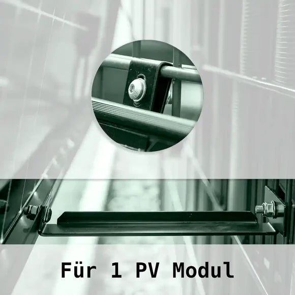 ZaunPV Wattstone Montagepaket Angewinkelt für 1 x PV-Modul - Stahl Schwarz pulverbeschichtet
