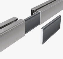 Slide-in connector for mounting rails 