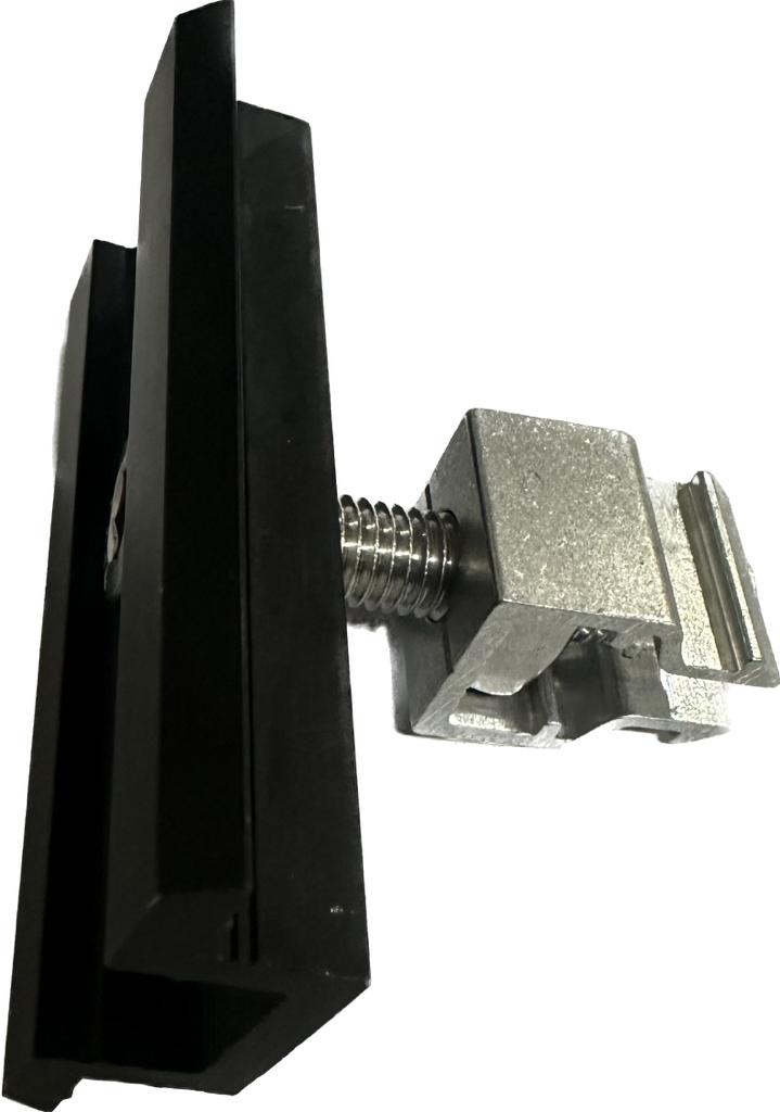 Mittelklemme schwarz ALU Klickfix 35mm für Solarmodule, Photovoltaik PV Montage